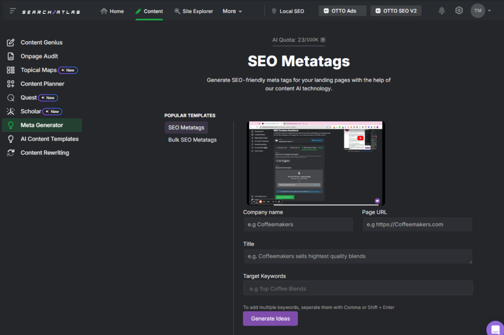 search atlas meta tags generator