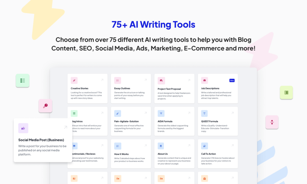 semrush 75+ writing tools