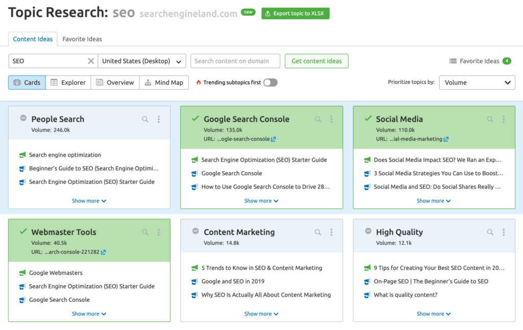 semrush topic research