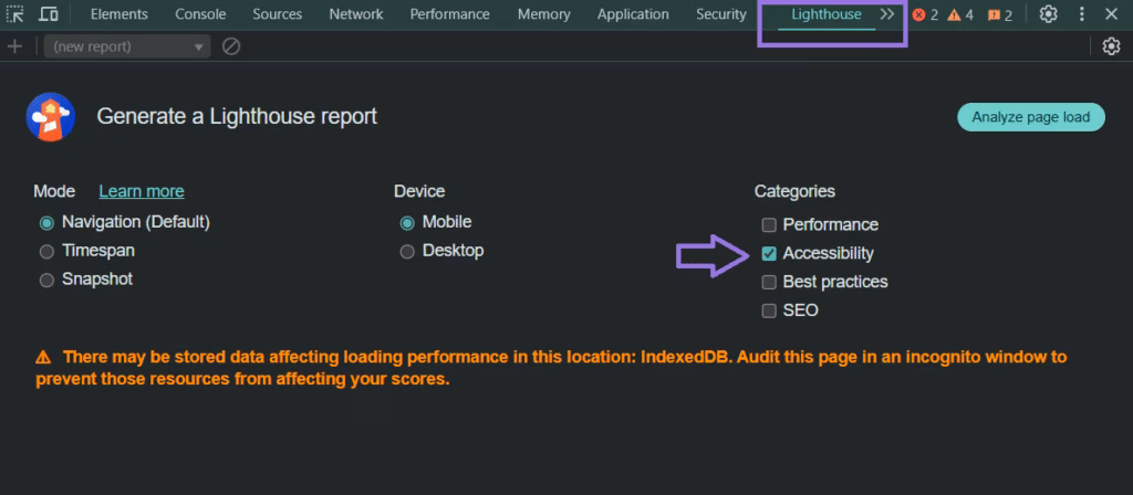 generating a lighthouse report