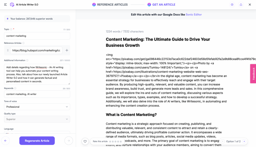 writesonic article writer