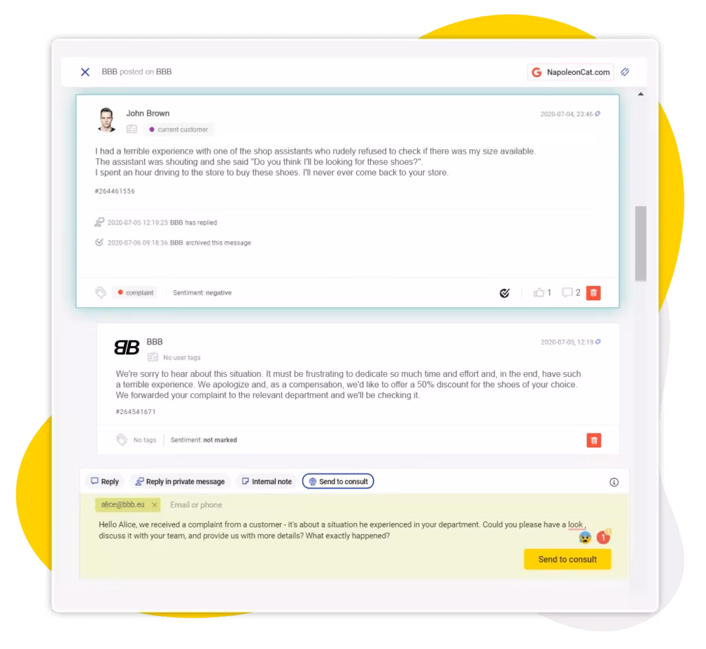 NapoleonCat GBP Review management