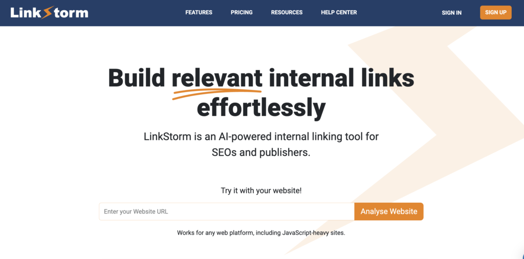LinkStorm AI-powered internal linking tool