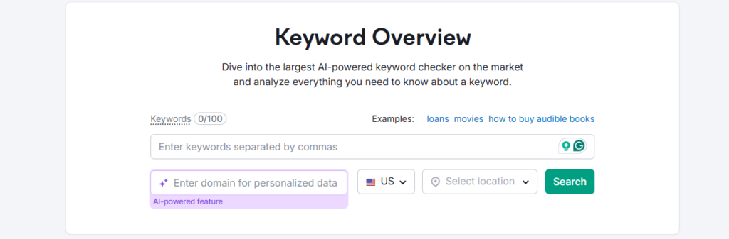 Semrush Keyword Overview