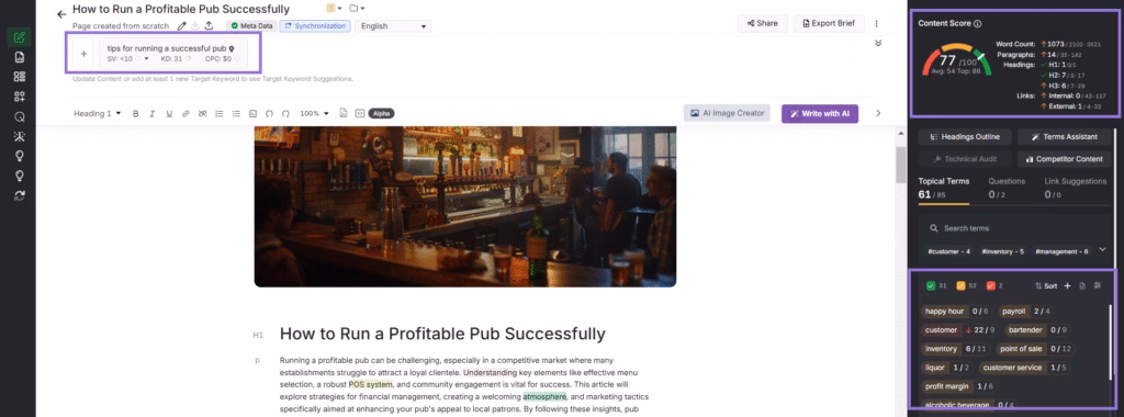 search atlas content genius tool