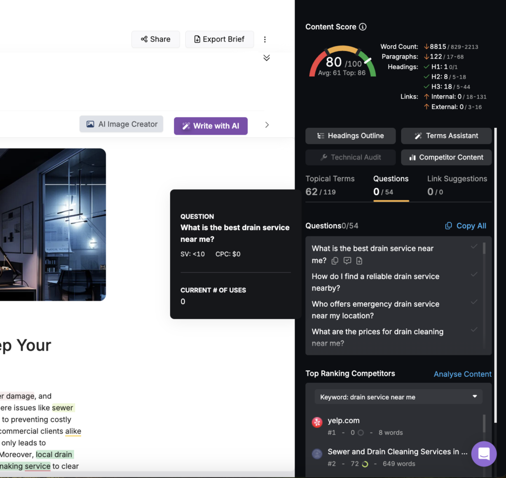search atlas content genius tool questions