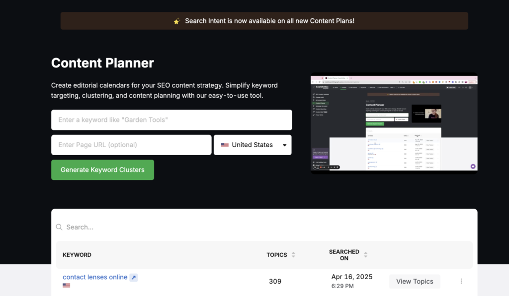 search atlas content planner tool