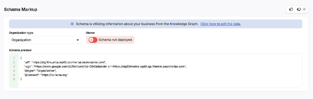 schema markup in otto seo tool
