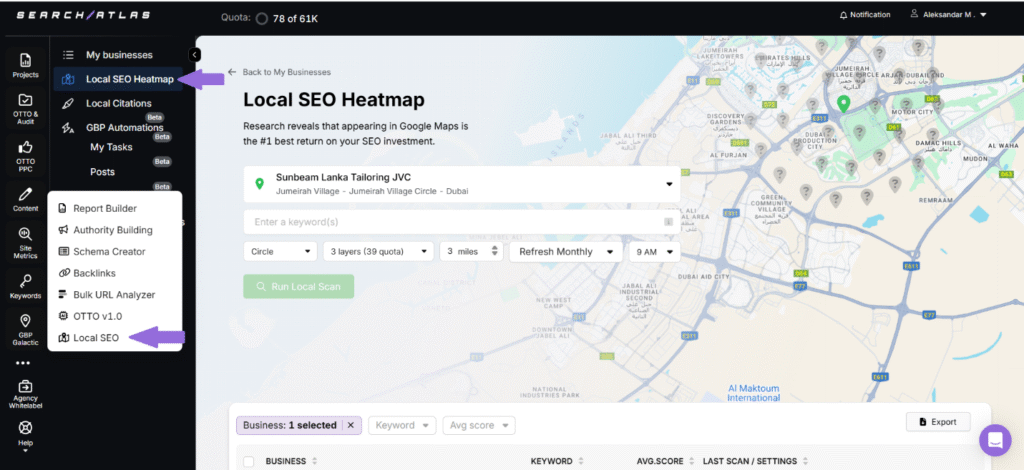 SA local SEO heatmap tool for local visibility