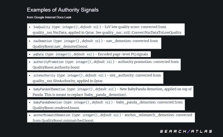 examples of authority signals