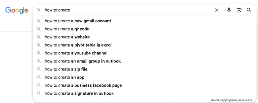 question-based headings in google search