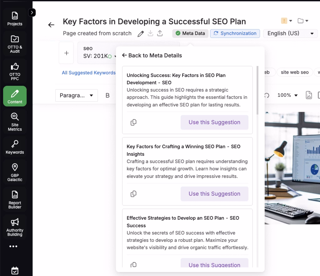 Content Genius meta data