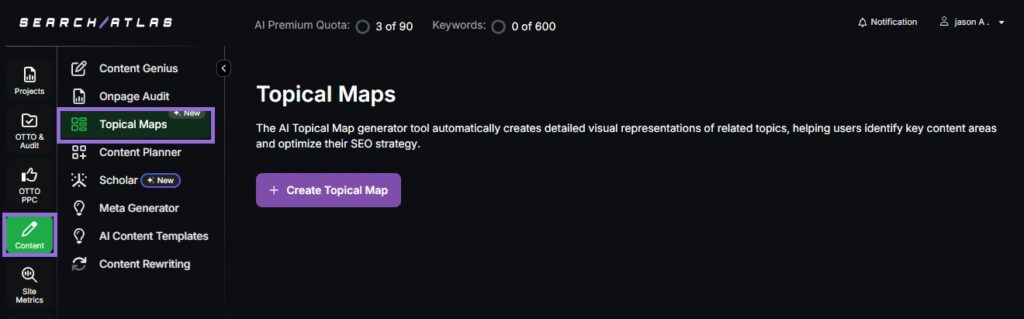 Search Atlas topical maps section step 1