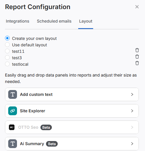 search atlas set up report Builder step 4