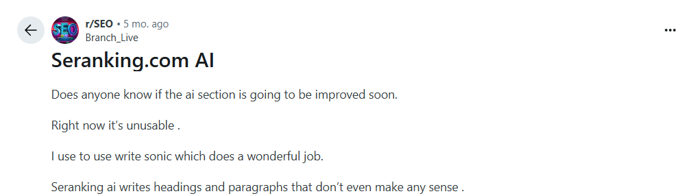Issues of SE Ranking AI tools
