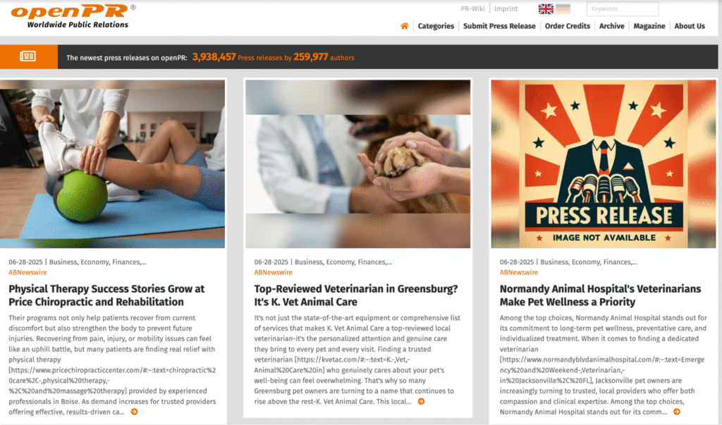 OpenPR website