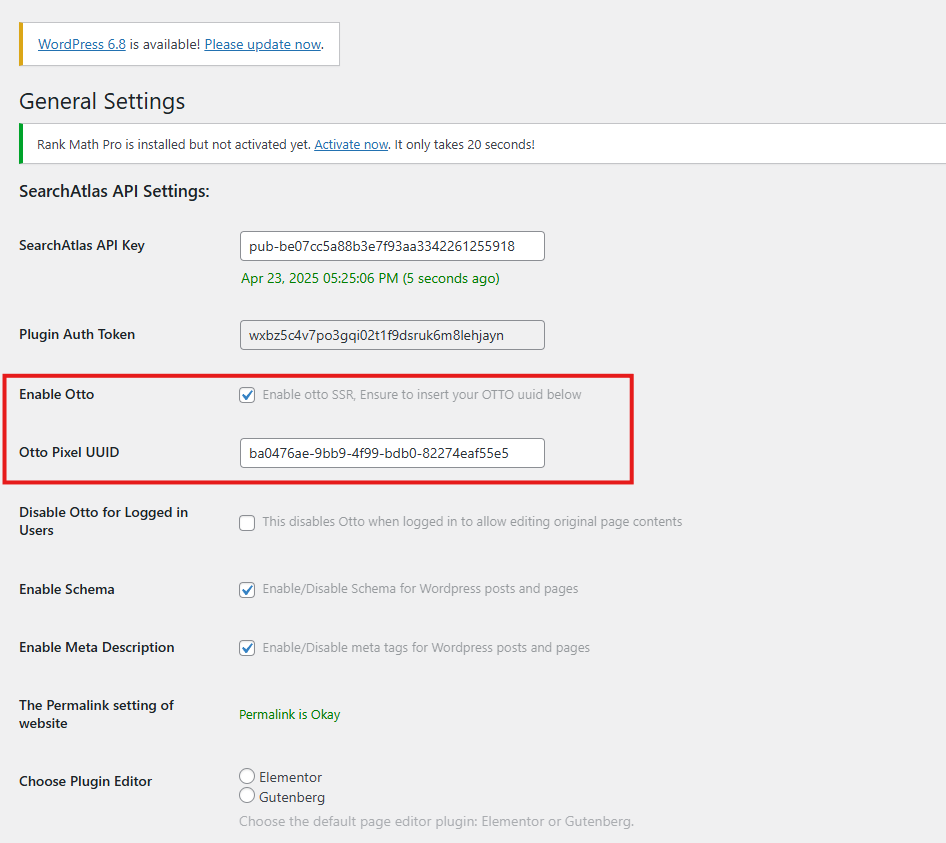otto instalation wordpress step 5