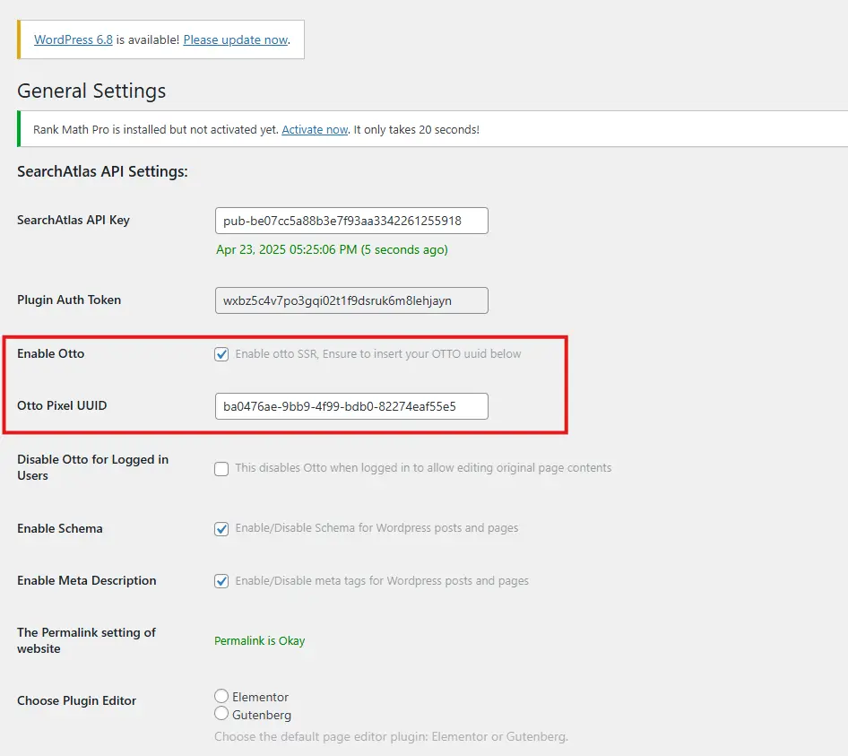 otto instalation wordpress step 5
