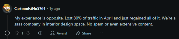 Google core update SaaS Company Lost 80% of Its Traffic