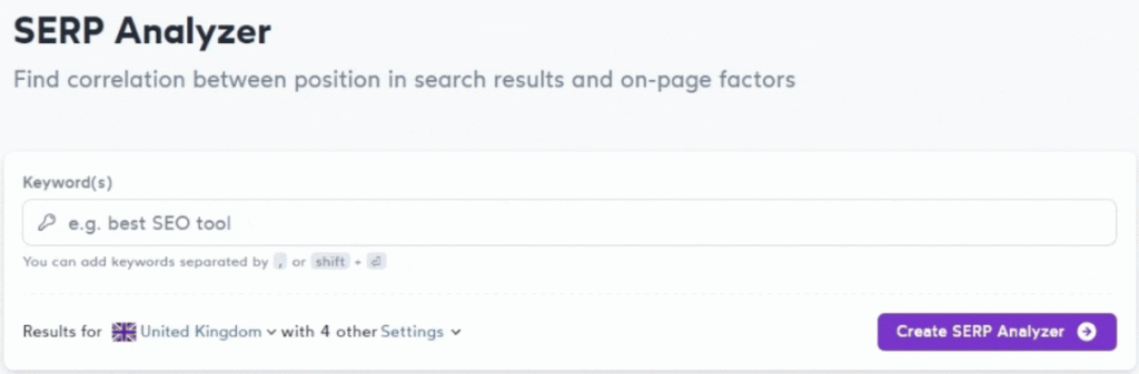 surfer SEO serp analyzer