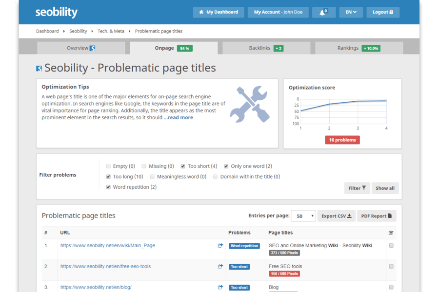 seobility onpage tools