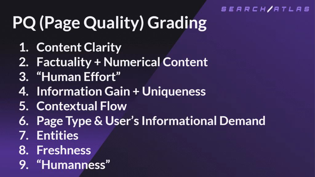 page quality PQ grading