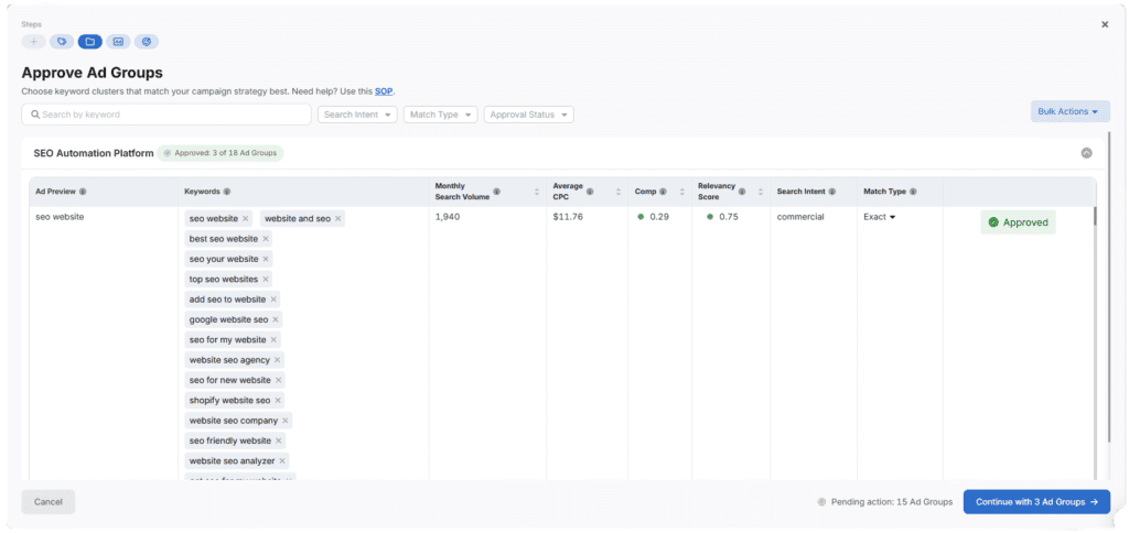 OTTO Google Ads Smart Bid Strategies