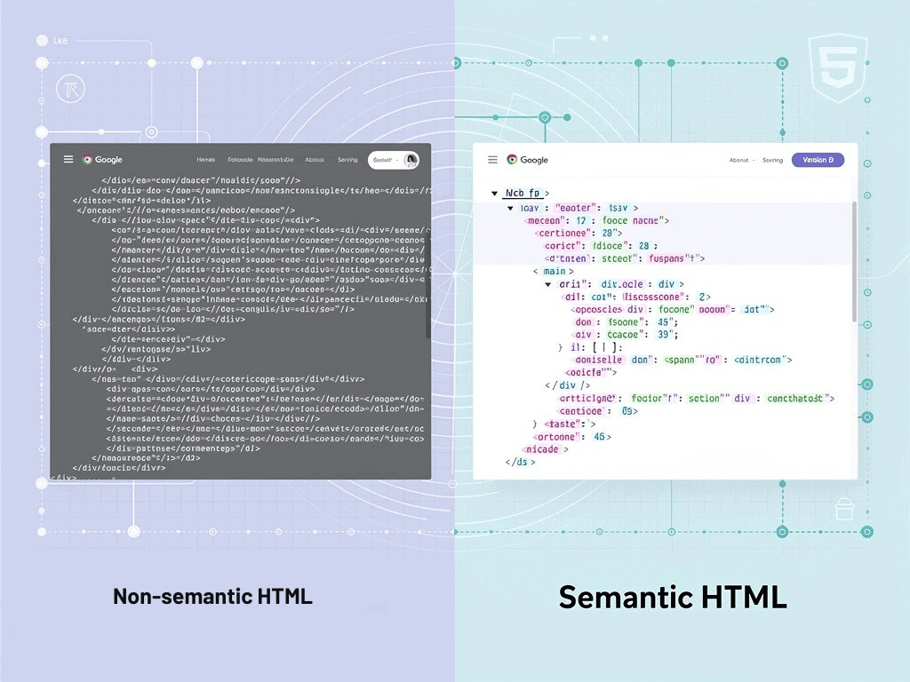 semantic vs not-semantic HTML