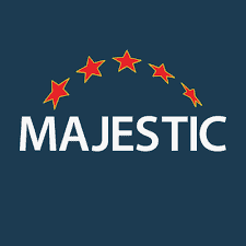 Majestic logo featuring stars, representing advanced SEO tools.
